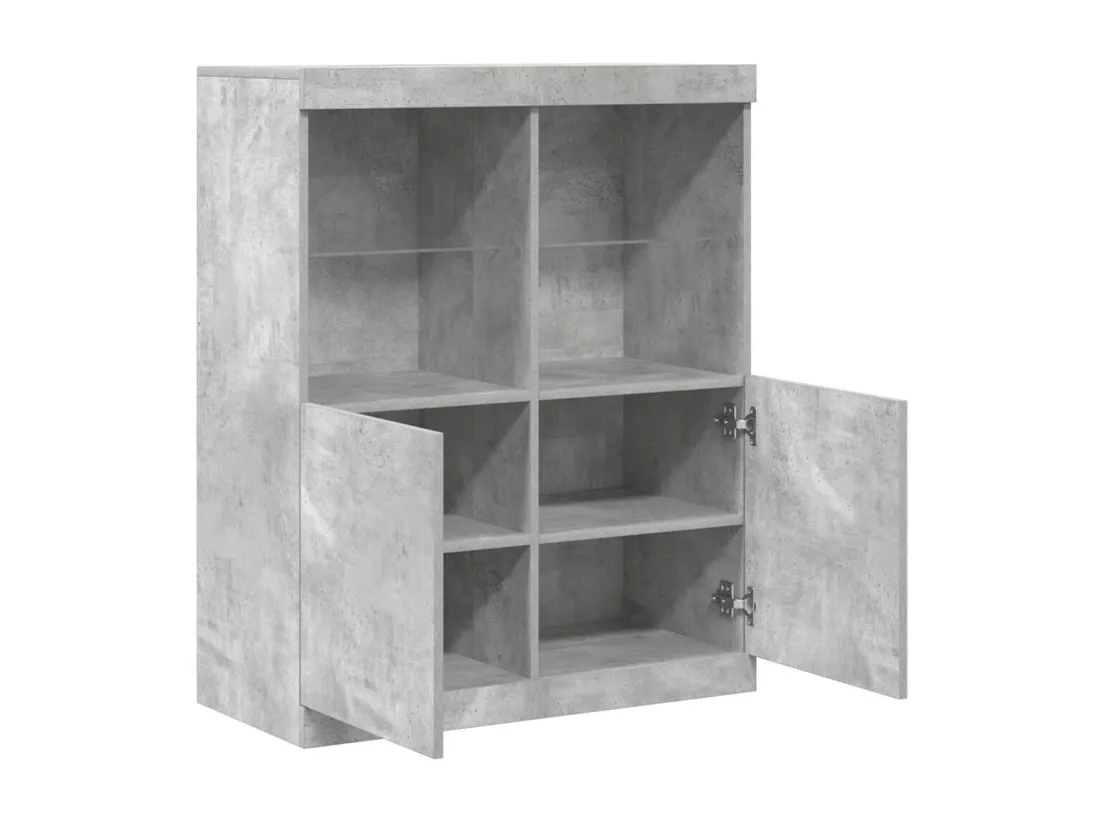 Buffet gris béton 81x37x100 cm bois d'ingénierie