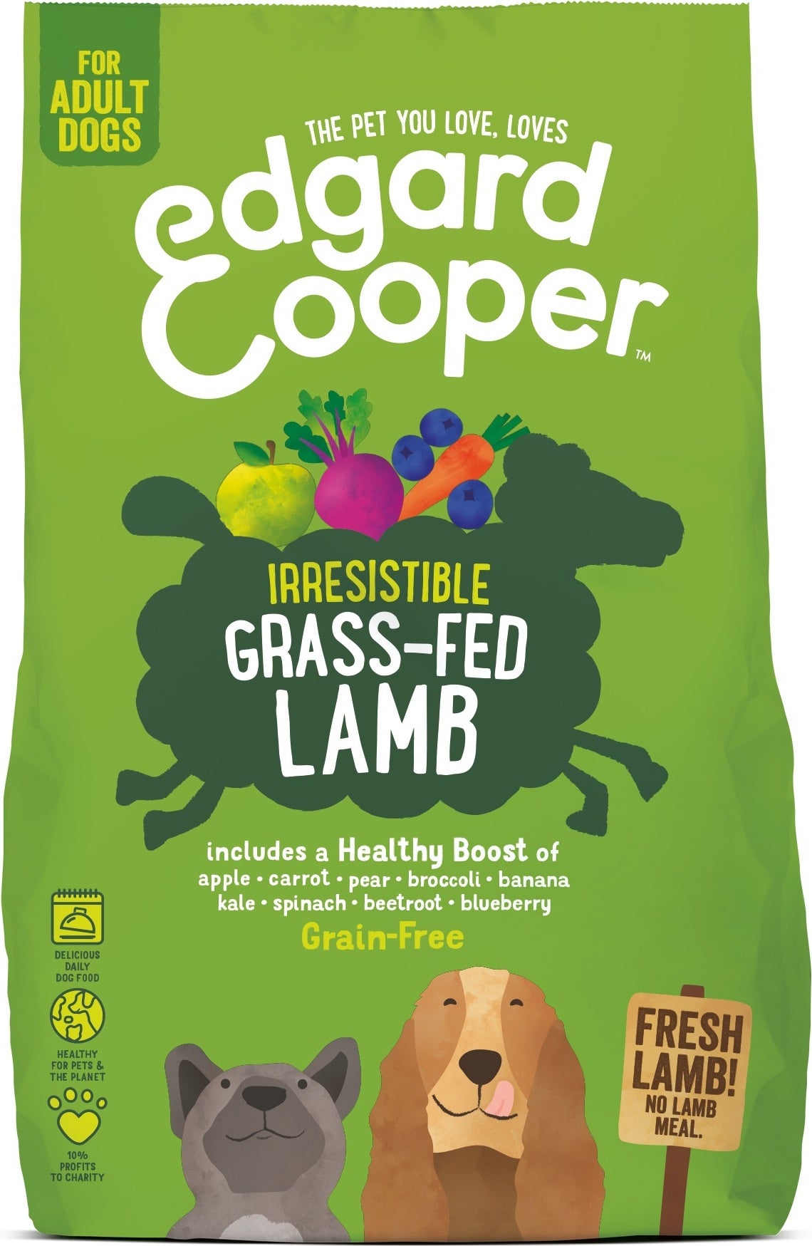 Edgard & Cooper hondenvoer verse graslam adult 700 g