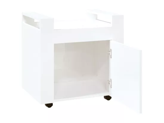 Chariot de bureau Blanc brillant 60x45x60 cm Bois d'ingénierie