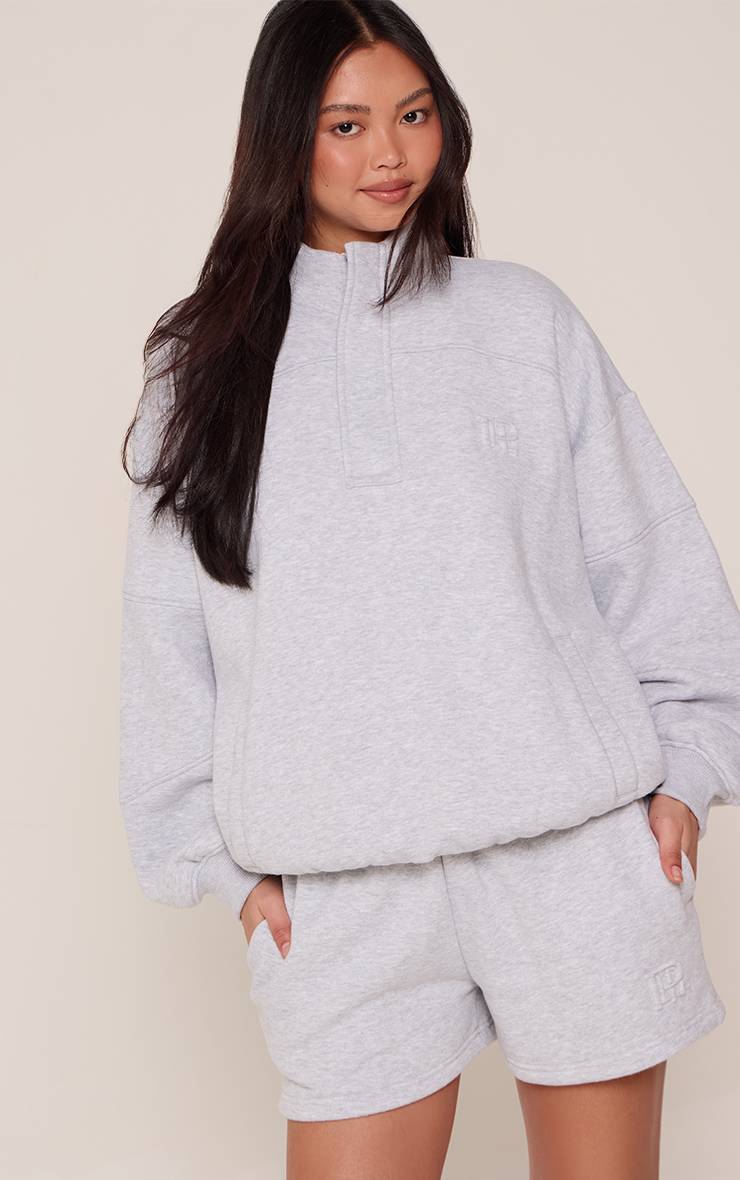 Gris Cendré Short De Jogging Gris Cendre À Détails PLT Embossés