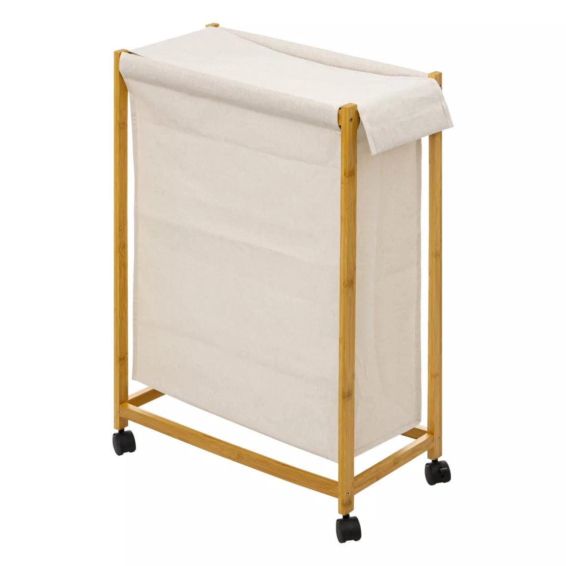 Panier à linge à roulettes (55 x 28 x 80 cm) Livo Beige
