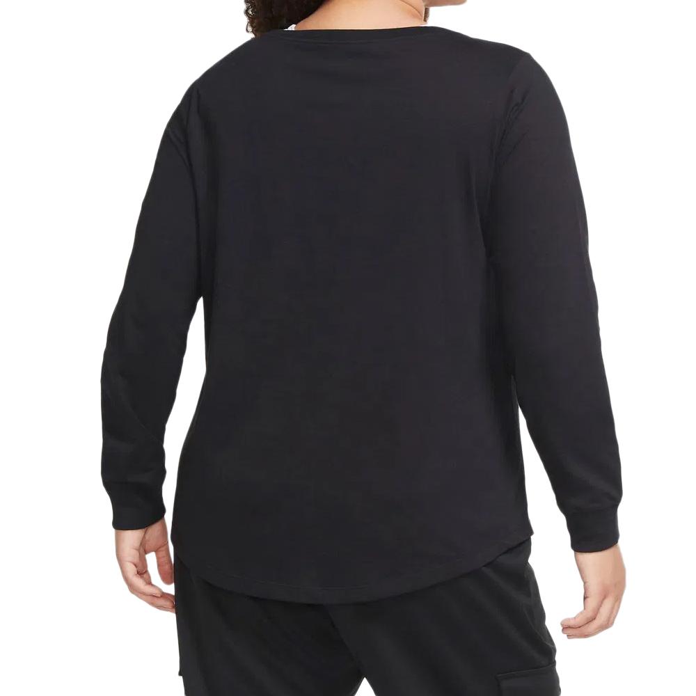 Nike T-shirt Manches Longues Noir Femme Nike Essential (grande taille)