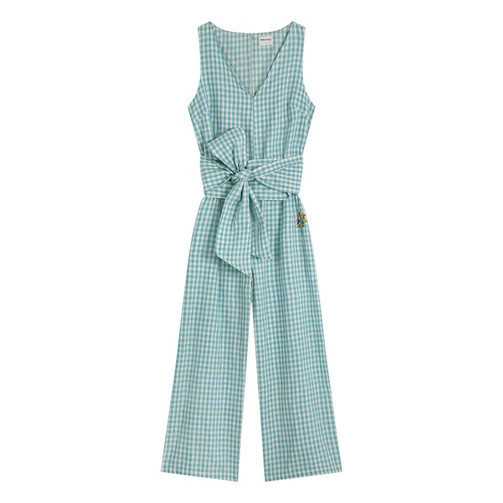 Bobo Choses Combinaison Ceinturée Vichy - Collection Femme  | Bleu turquoise