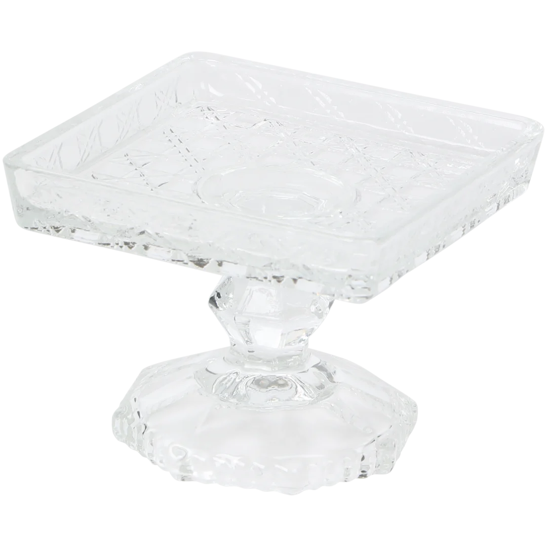 Bonbonnière en verre sur pied
