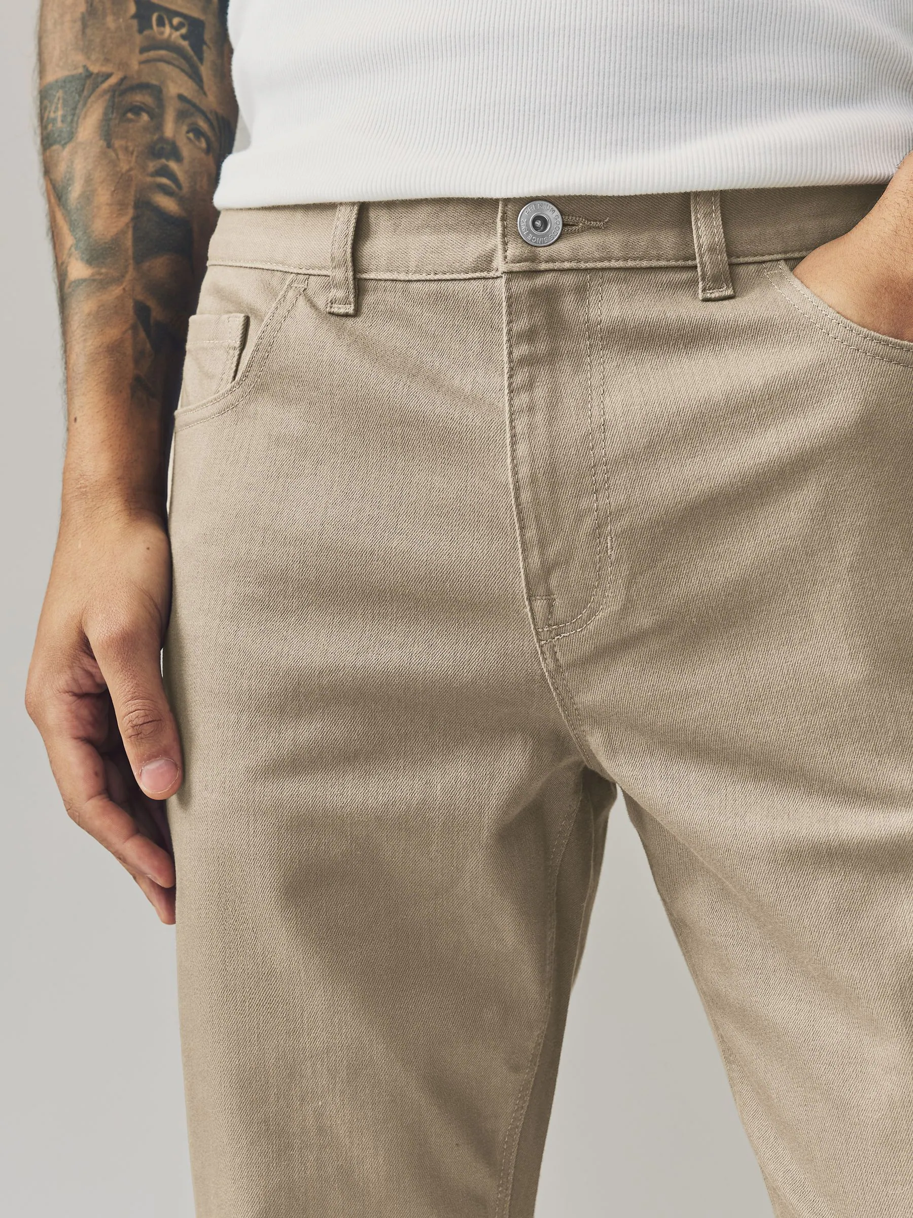 Lichtbruin - Enkele - Slim fit klassieke stretchy jeans
