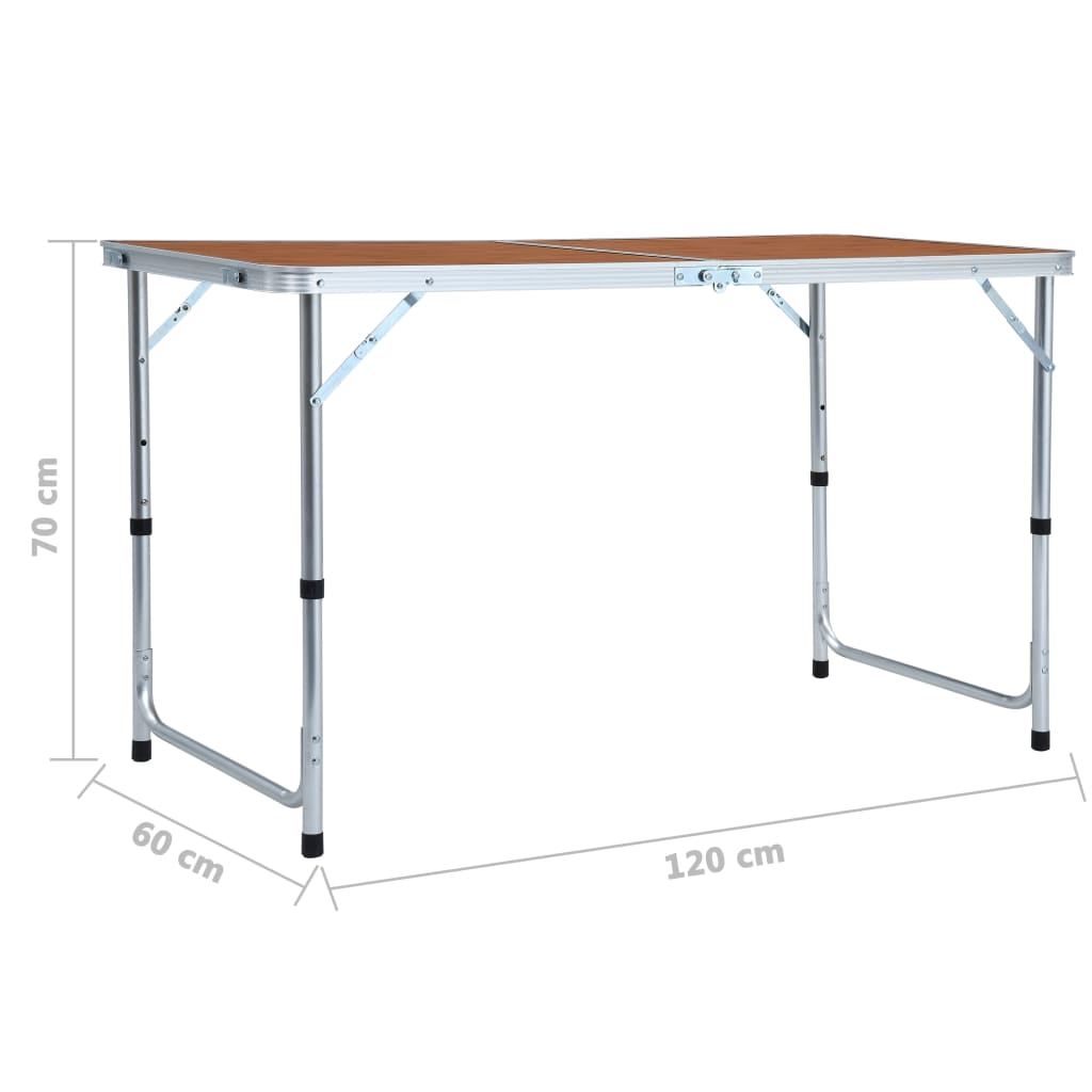 Mesa de camping dobrável Vidaxl