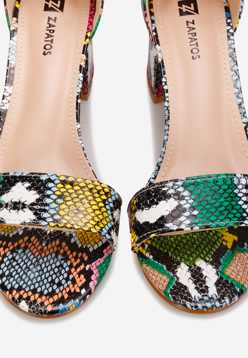 Sandales à talon moyen multicolores Nomeria