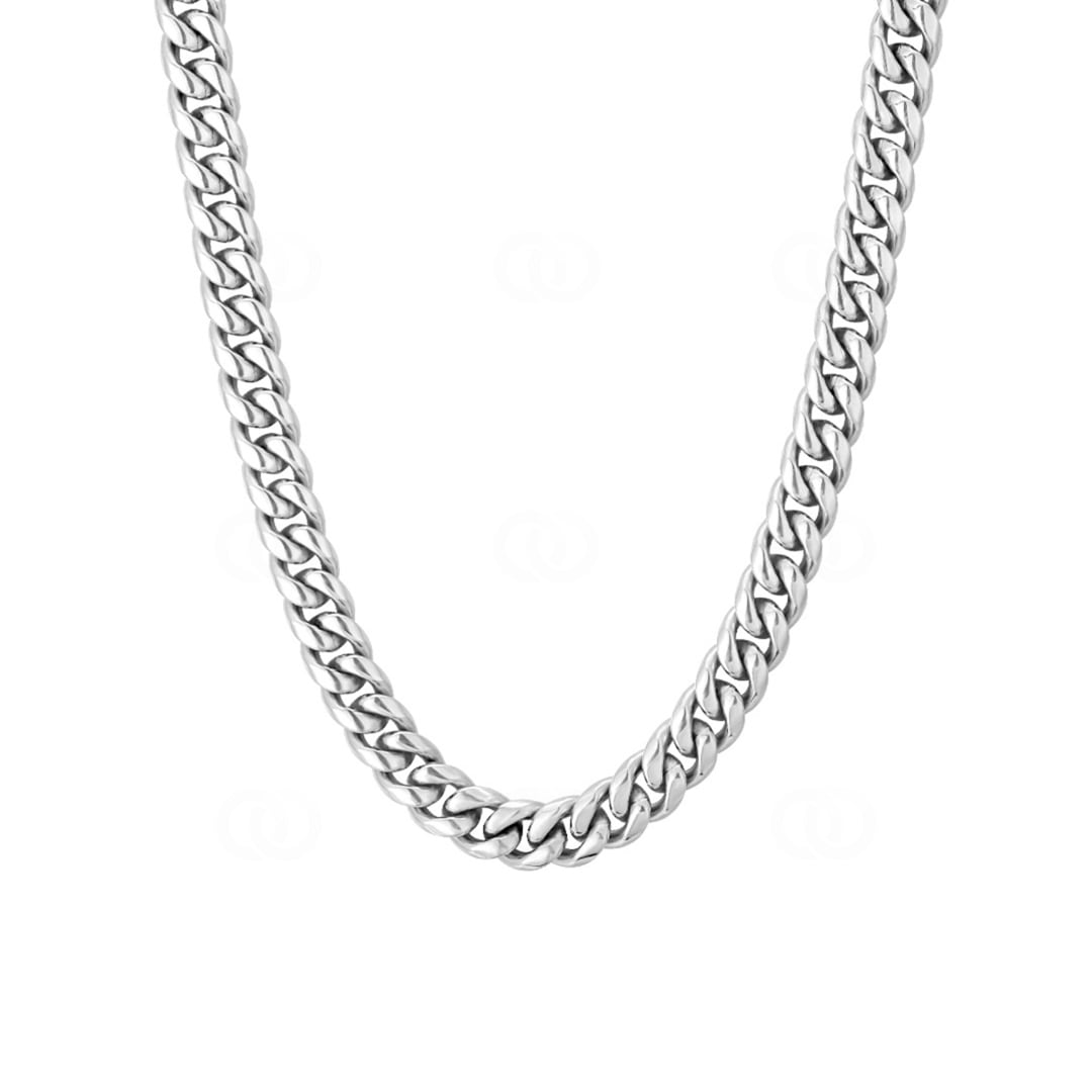 8mm Cuban Link Panzerkette silbrig