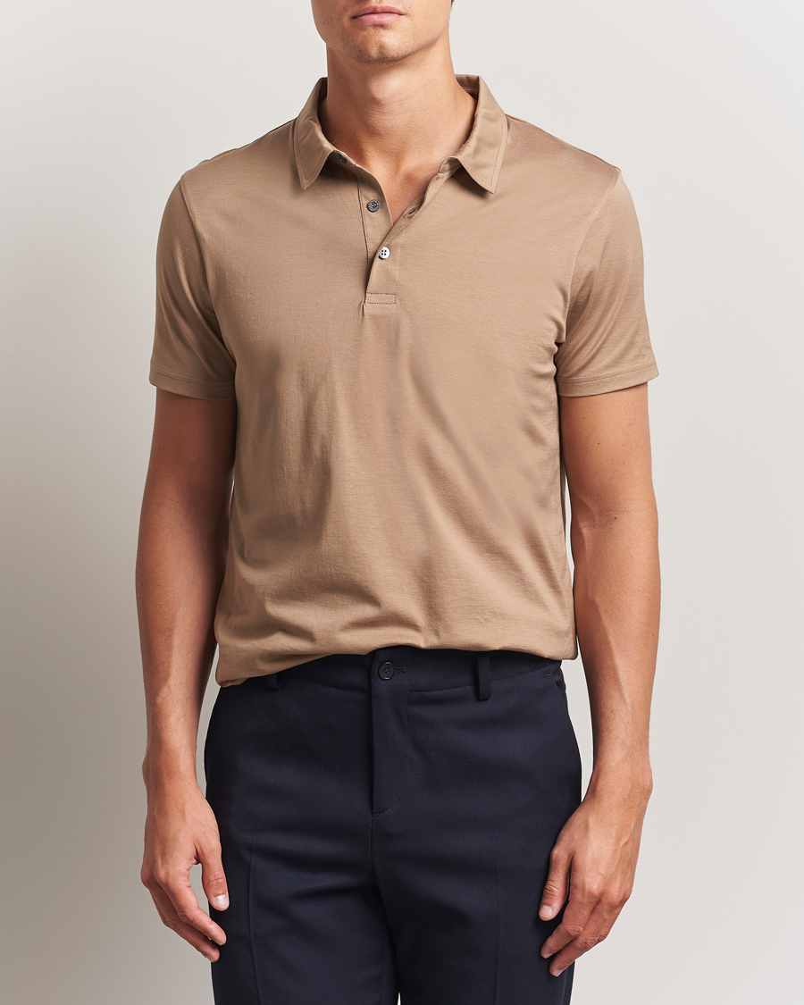 Sunspel Cotton Jersey Polo Dune