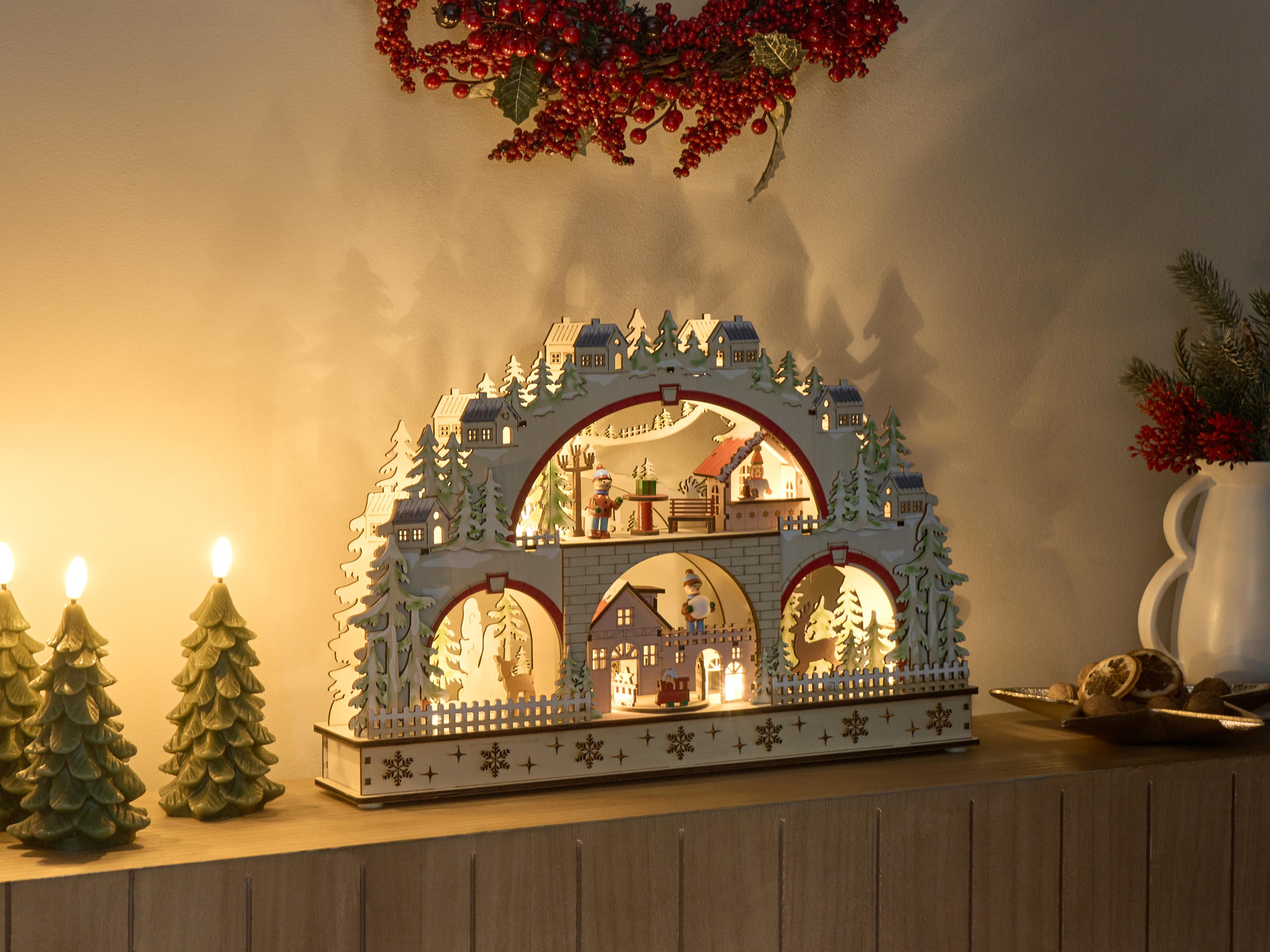 Kerstdecoratie LED SELURA 30 cm Lichtbruin