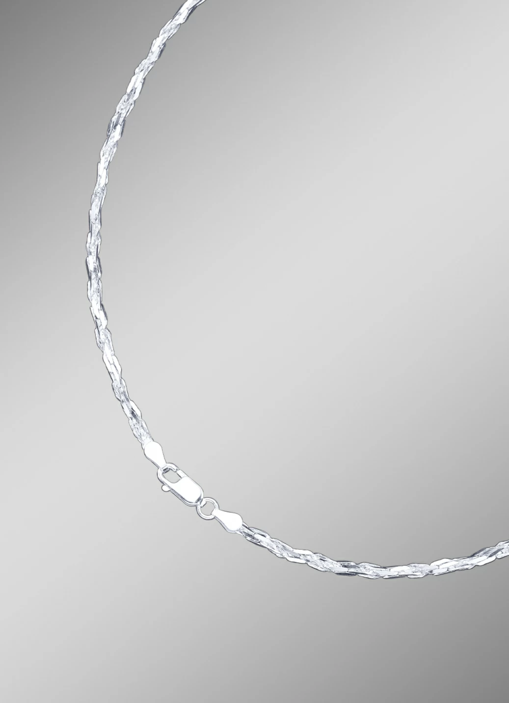 Diamantierte Zopfkette mit Karabinerverschluss