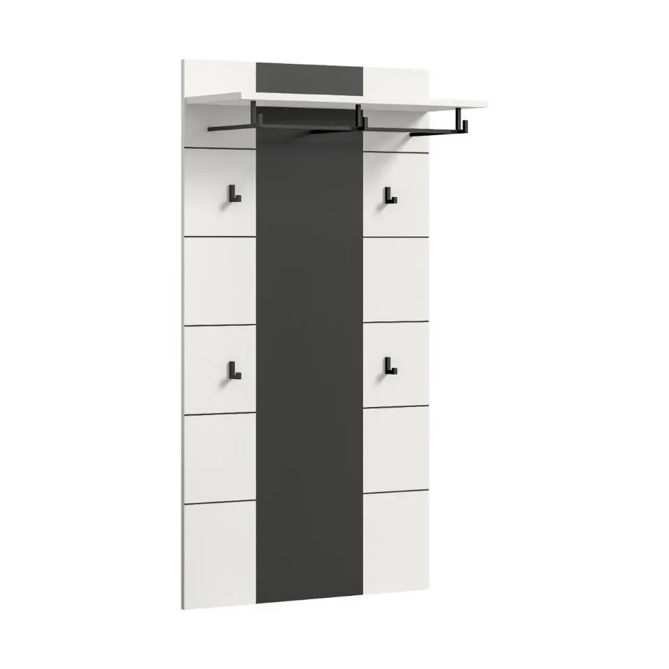 Hioshop Canu kapstok 4 haken wit- grijs