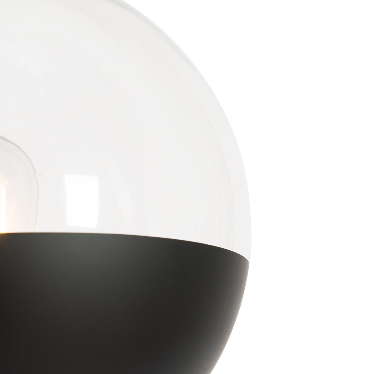 QAZQA - Retro Retro Vloerlamp | Staande Lamp | Lamp | Licht, Zwart met Helder Glas - Eclipse | Woonkamer | Slaapkamer - Langwerpig - LED Compatibel E27
