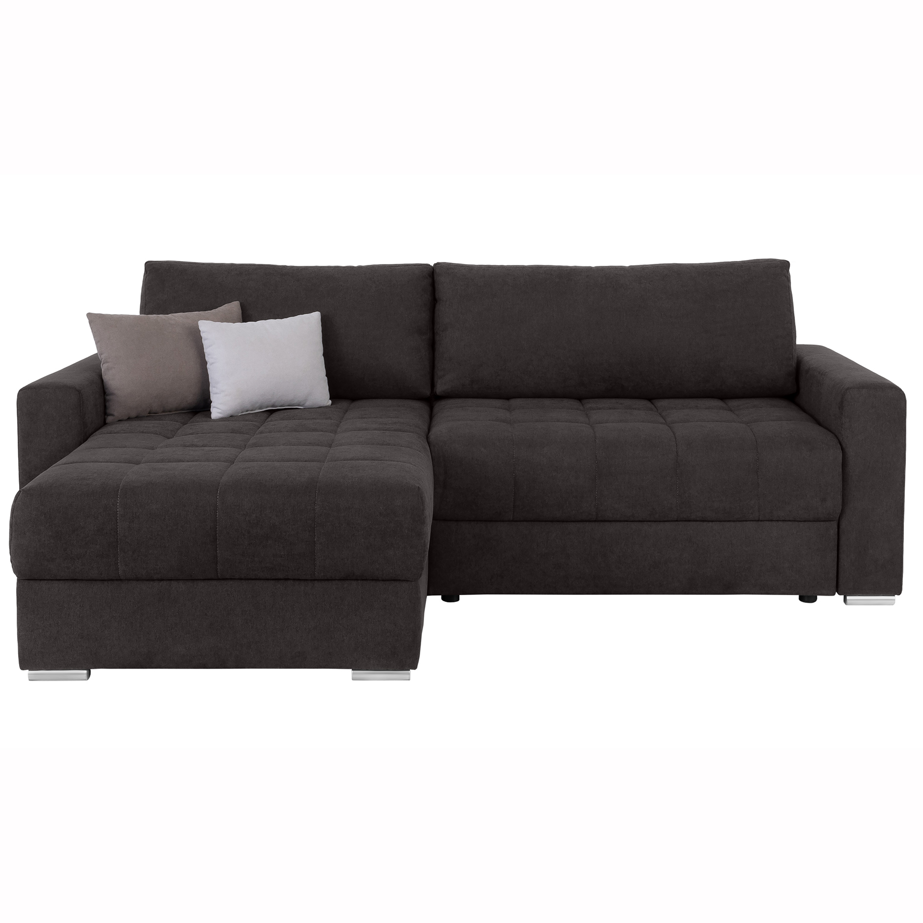 Ecksofa - graubraun - mit Staukasten - 235x172 cm