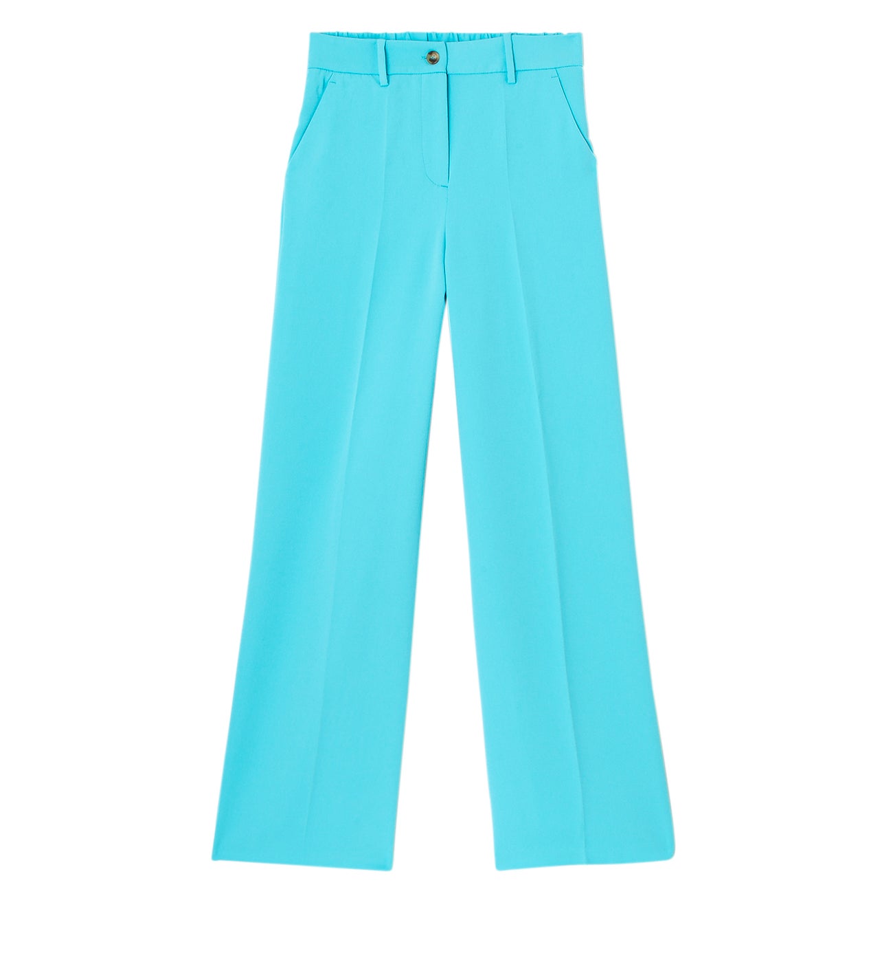 Pantalon large taille haute - Turquoise