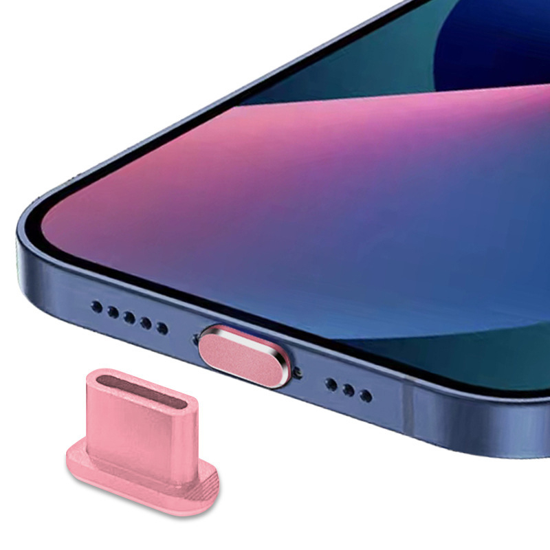 (3er Set) USB C Anti-Staub Metall Schutzstecker Anschlusskappen für Laptop / Notebook / Smartphones - Rosa