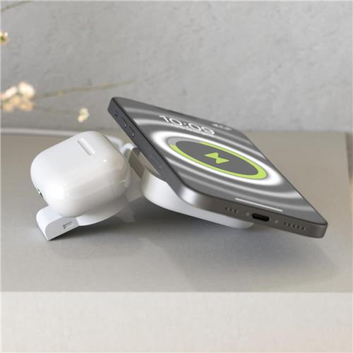2in1 (15W) MagSafe Qi Wireless Charger MFi Reise Ladegerät Apple Watch / Smartphone (ZEDC24W/00) - Weiss