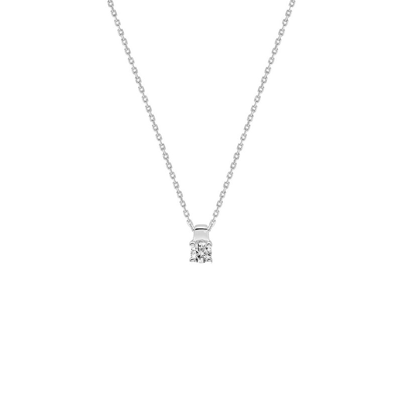 Collier Femme - Or 18 Carats - Diamant 0,18 Carats - Longueur : 42 cm