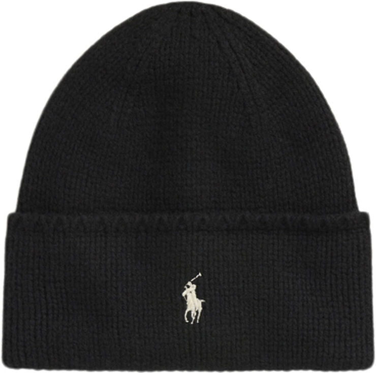 Polo Ralph Lauren WOOL-PONY BEANIE Black dust