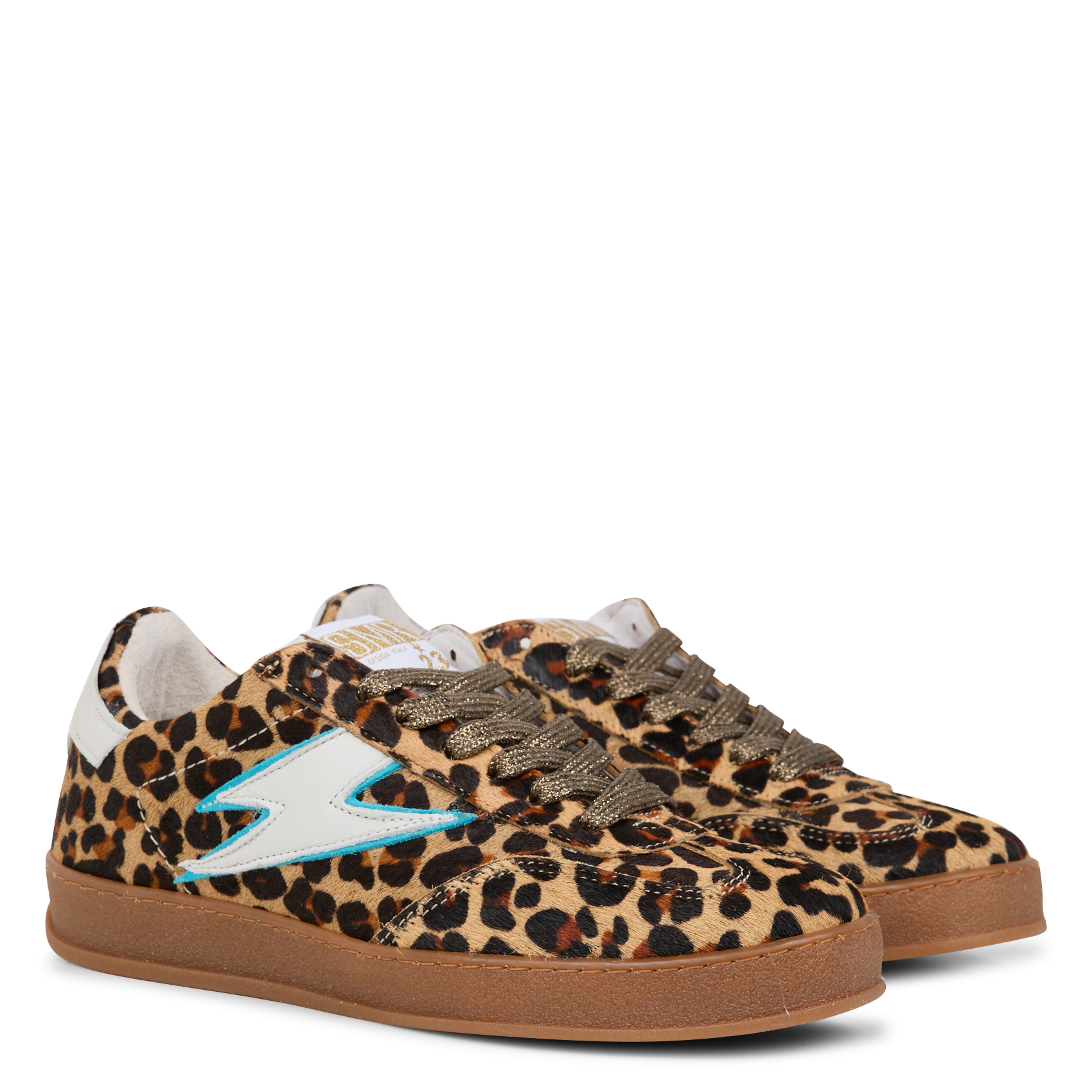RISY - Baskets basses en cuir motif léopard | Multicolore
