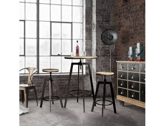 THE HOME DECO FACTORY - Ensemble table et chaises Ensemble table mange debout avec 2 tabourets aria