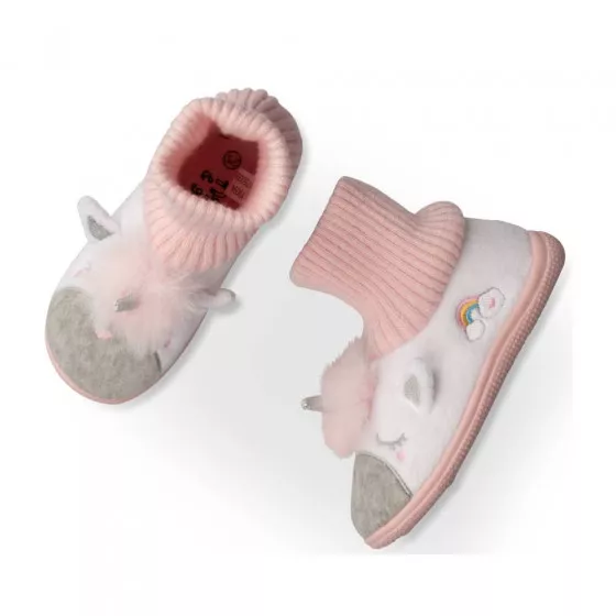 Chaussons licorne BLANC NINI & GIRLS
