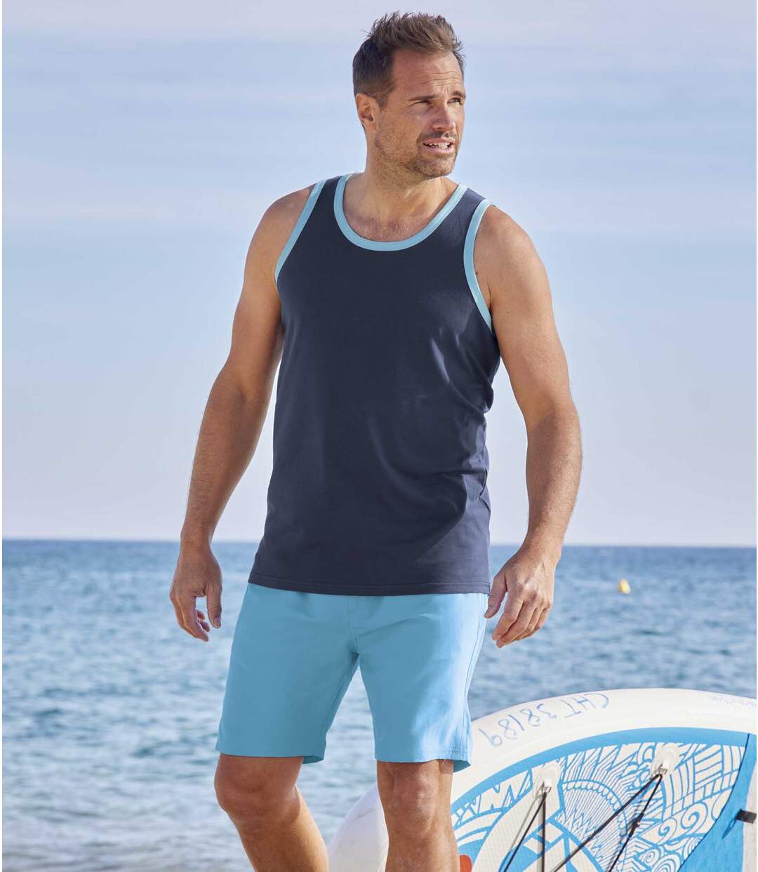 Lot de 2 Shorts de Bain Uni et Camouflage