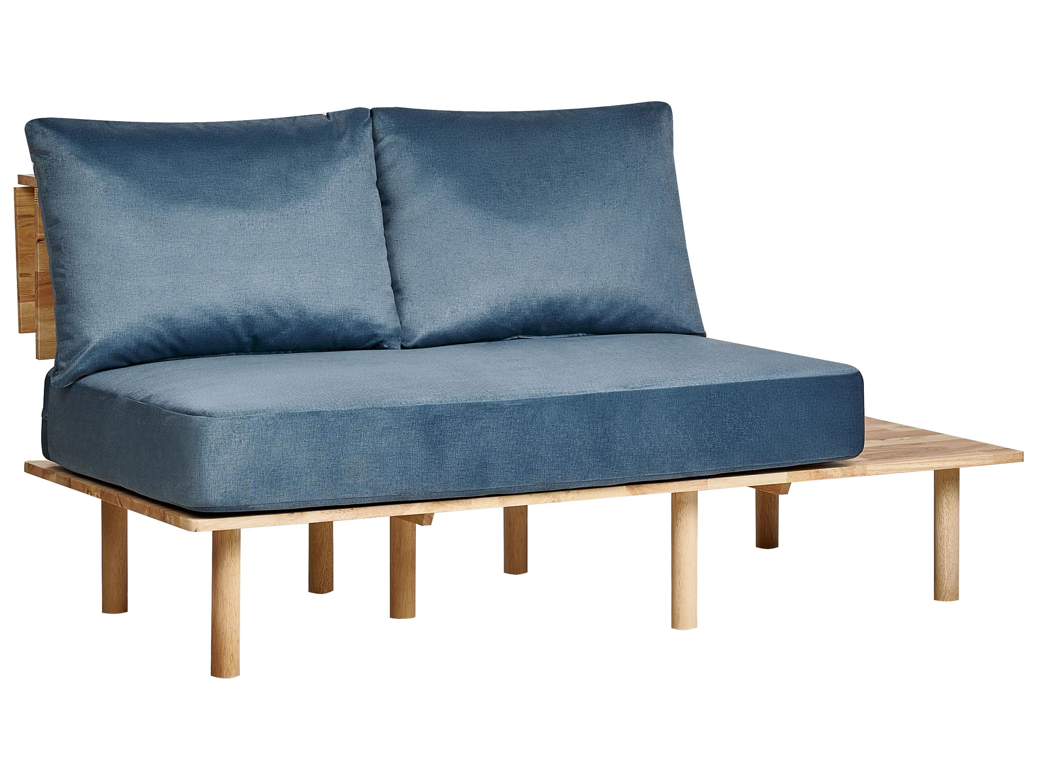 Bank 2-zits SALO Stof Blauw met tafels