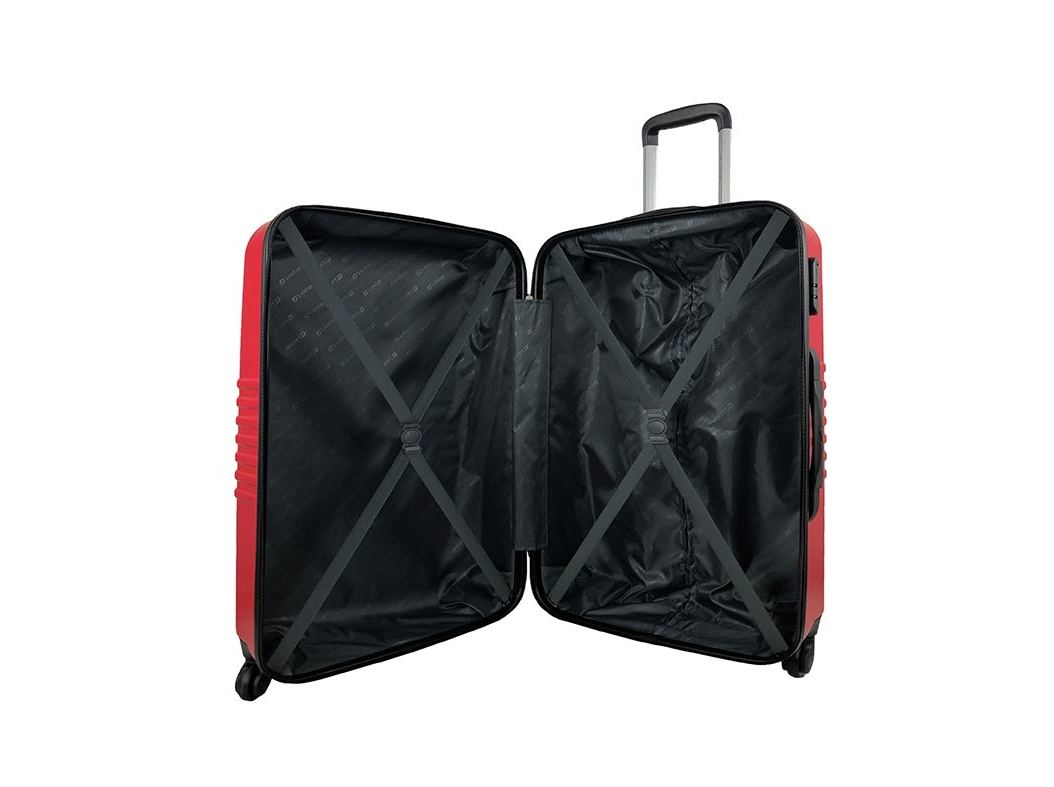 MALA DE VIAGEM MÉDIA RÍGIDA AIRPORT VERMELHO 4 RODAS 60CM