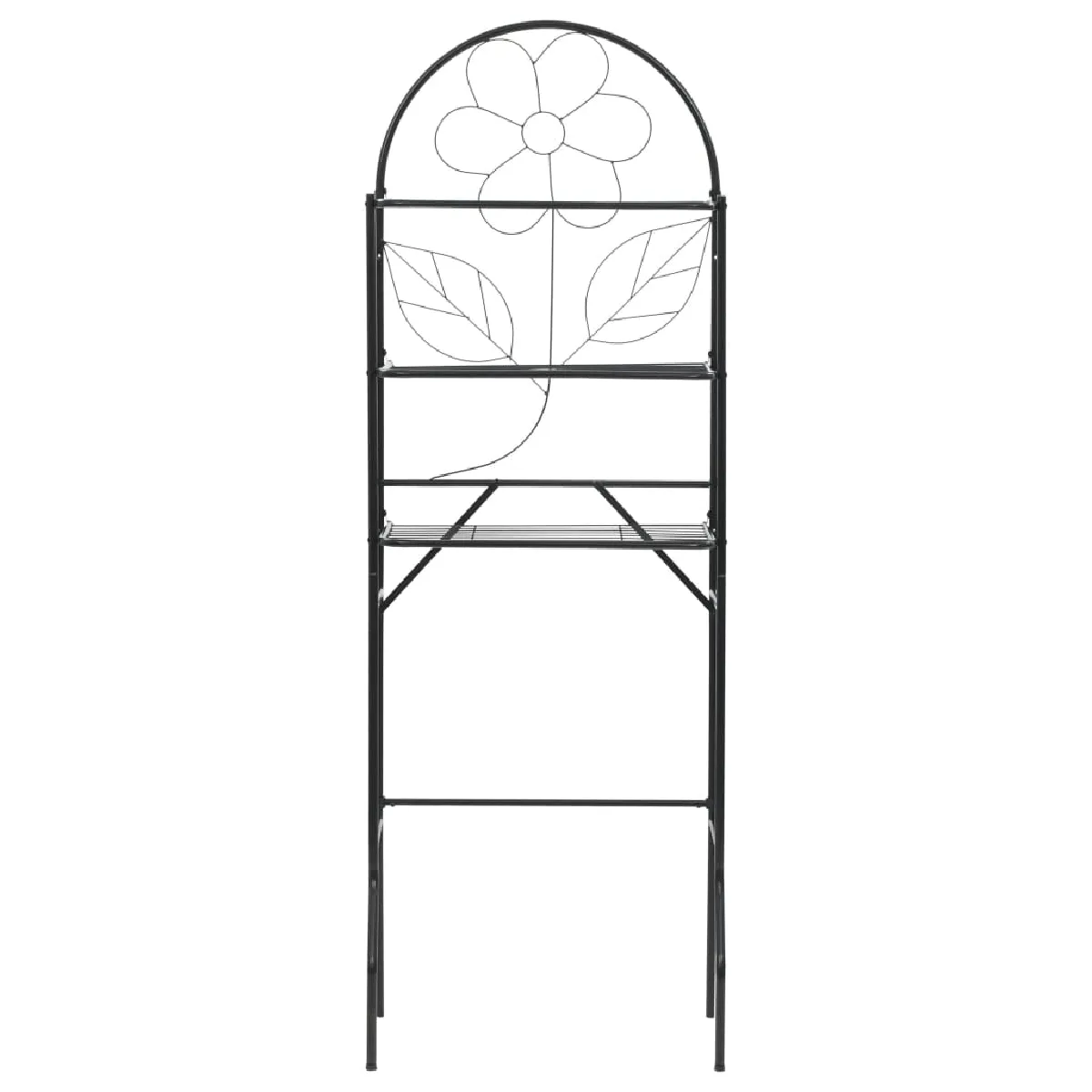 Helloshop26 Étagère de toilette en acier noir