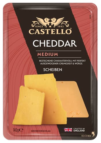 Castello Sinnlich prickelnder Cheddar, Scheibenkäse