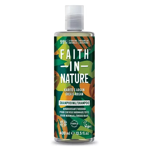 Shampoo Faith In Nature com Karité e Argan 400ml