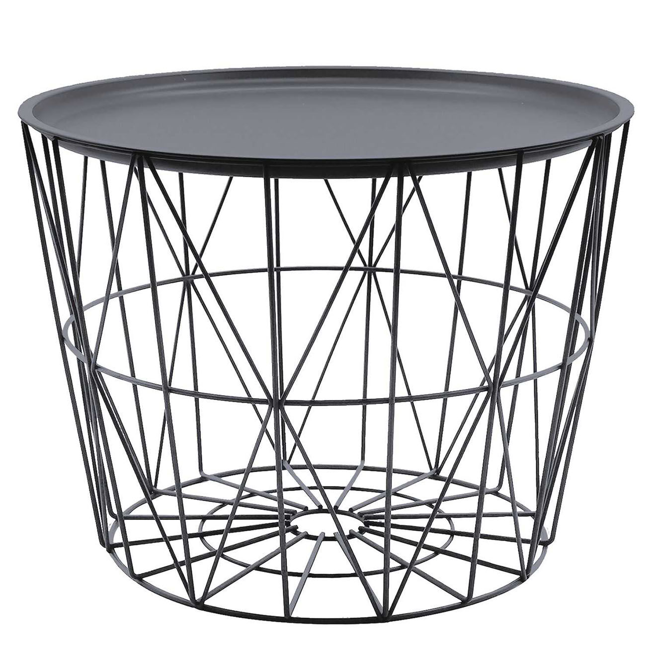 Home Deco Factory Table filaire grise - D.52.5x40 cm