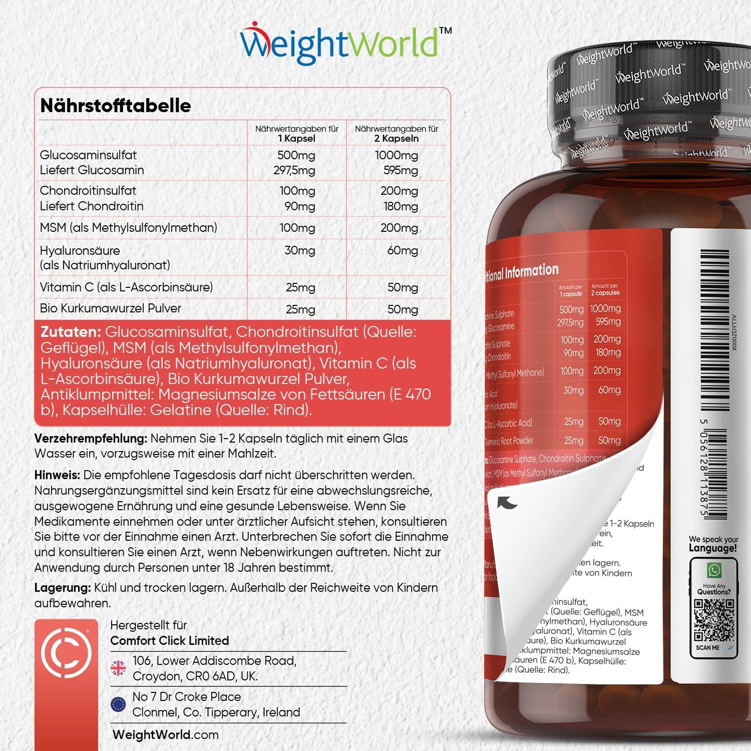 WeightWorld Glucosamin Chondroitin MSM