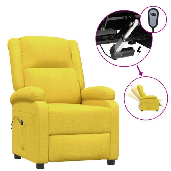 Poltrona Reclinável Elétrica Tecido Amarelo - 3100365