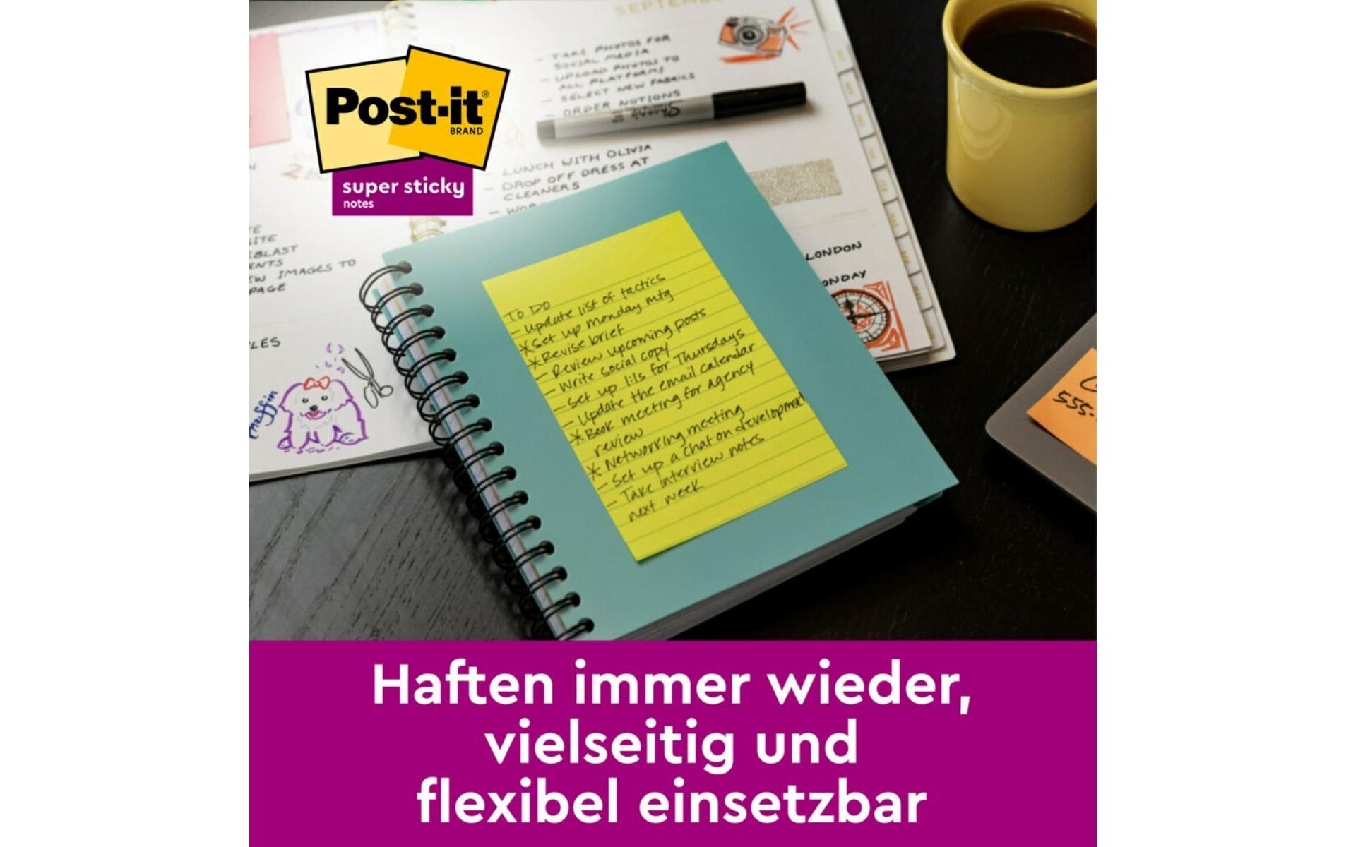 Notizzettel Super Sticky, mehrfarbig, 6 BlöckeFarbige Notizzettel