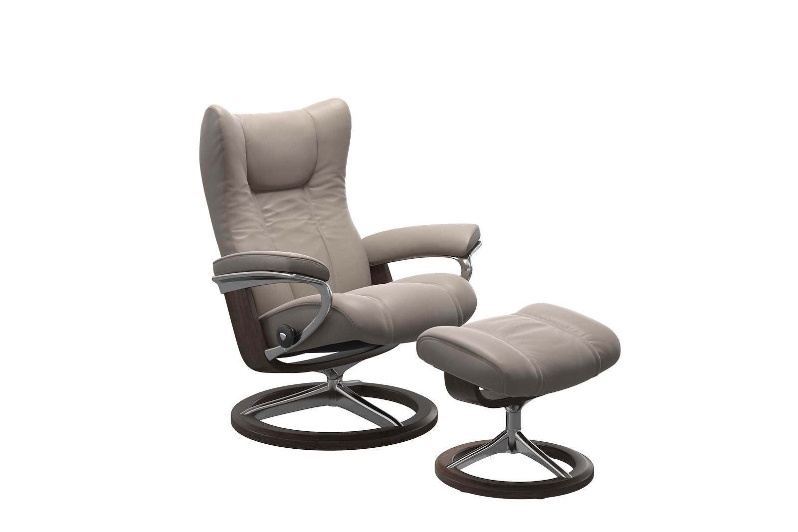 Wing lenestol m/krakk Hud Paloma Dark Mushroom - Signature Chrome - Eik