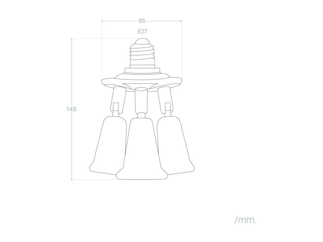 Adaptateur E27 à 3 Ampoules E27 Blanc