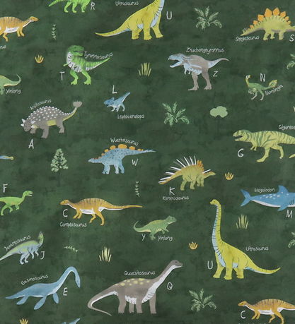 N?rgaard Madsens Senget?j - Baby -  Grøn m. Dino