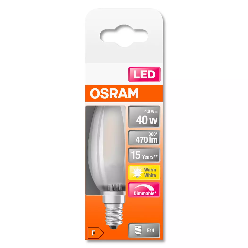 LED-Kerze E14/4,8 Watt/Energie F