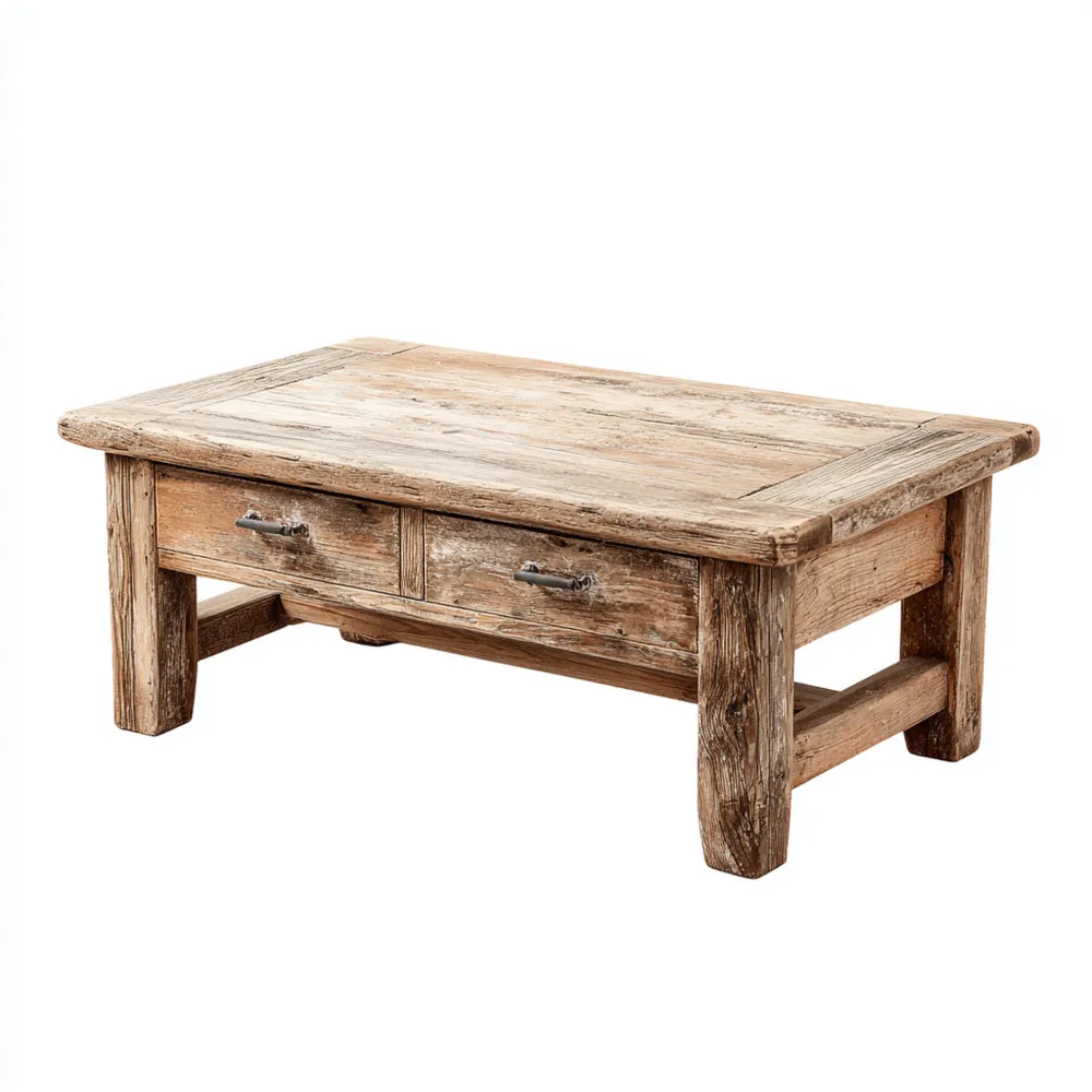 Couchtisch Massivholz 120x70x45 cm - Rustikaler Stil