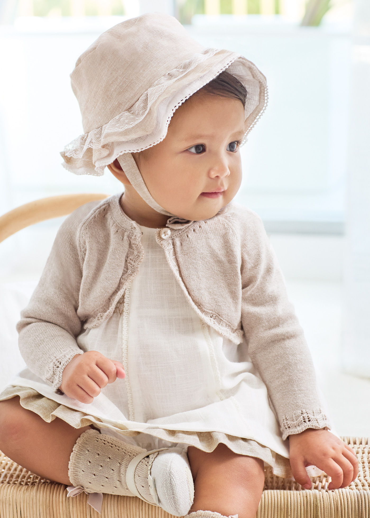 Rebeca tricot Better Cotton recém-nascido Raw