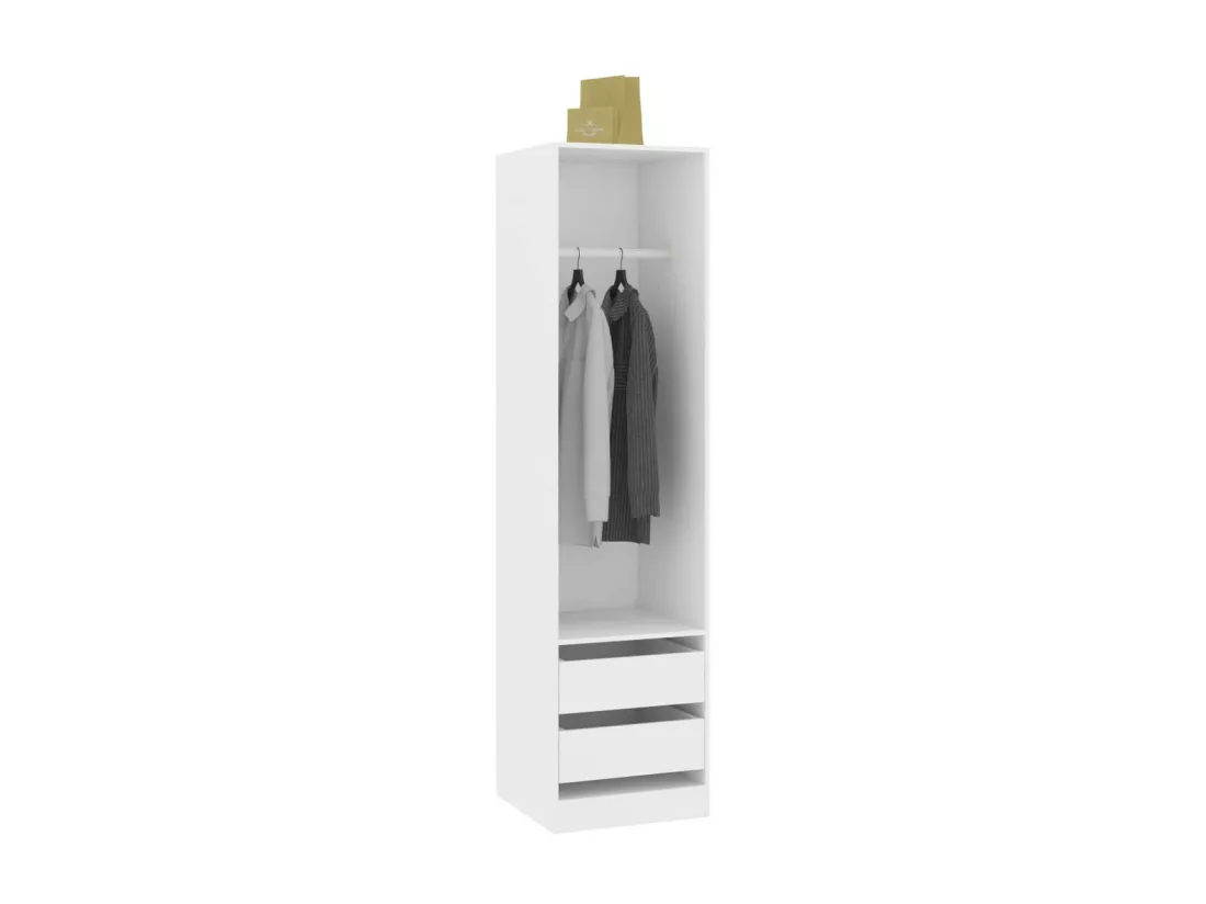 Garde-robe avec tiroirs Blanc 50x50x200