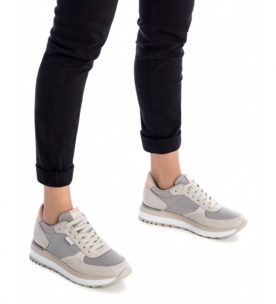 Tênis Xti 043436 bege, cinza