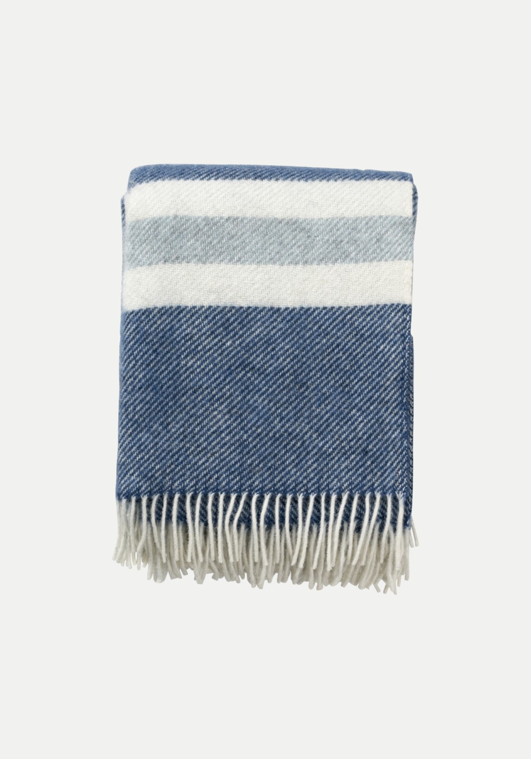 Klippan Yllefabrik Wolldecke  Gotland Stripe Petrol