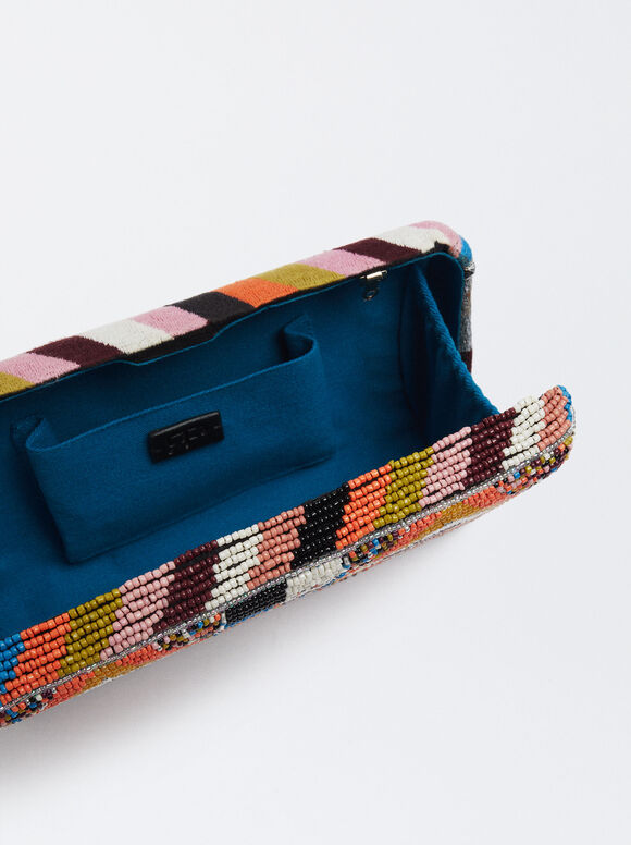 Clutch de festa com enfeites - Multicolorida