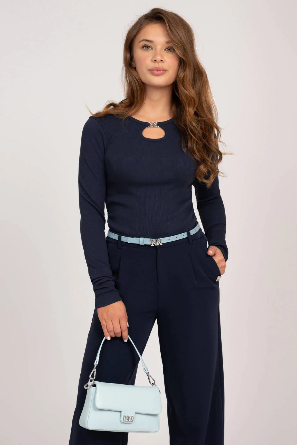 NIK&NIK loose fit broek Layla donkerblauw