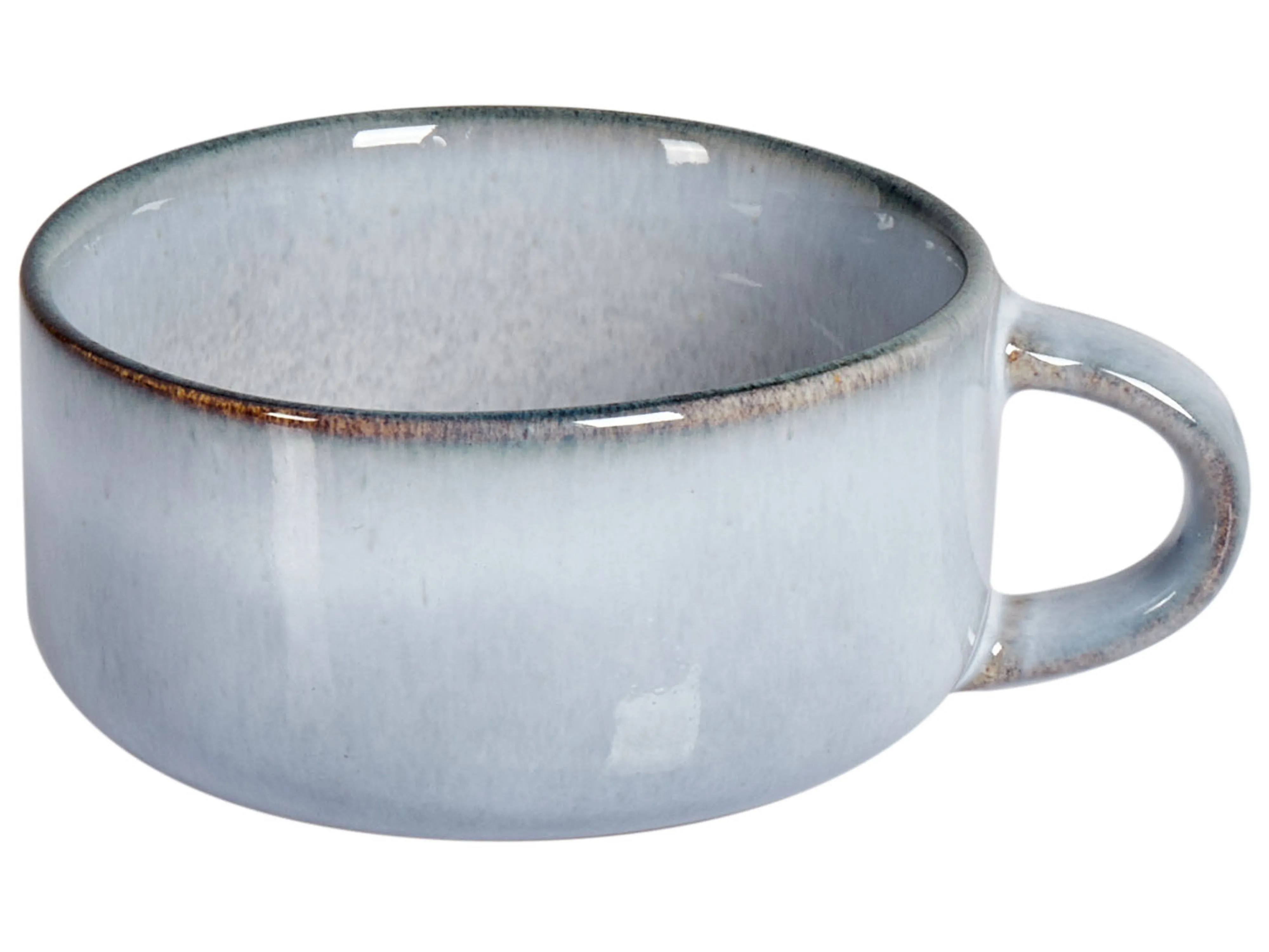 Set van 4 kopjes met schotels JUNIPER Steengoed Lichtblauw