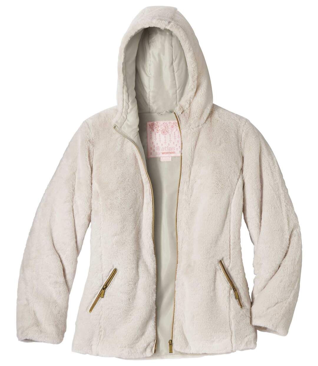Manteau en Fausse Fourrure à Capuche