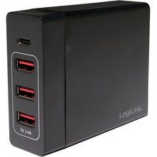 Boîtier de chargement USB, 4 ports, 65 watt, noir